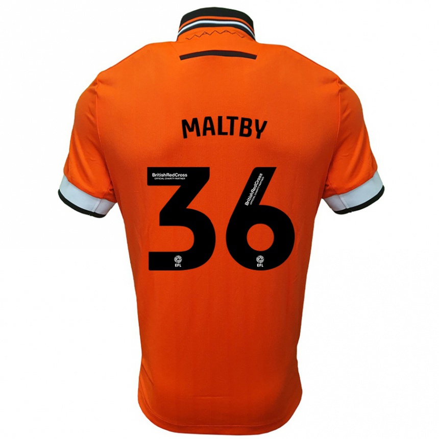 Kinder Fußball Mackenzie Maltby #36 Orange Weiß Auswärtstrikot Trikot 2024/25 T-Shirt Luxemburg