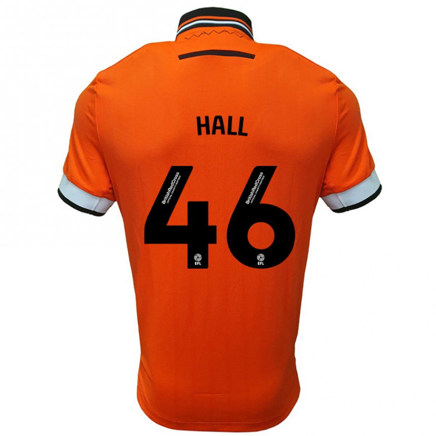 Kinder Fußball Jack Hall #46 Orange Weiß Auswärtstrikot Trikot 2024/25 T-Shirt Luxemburg