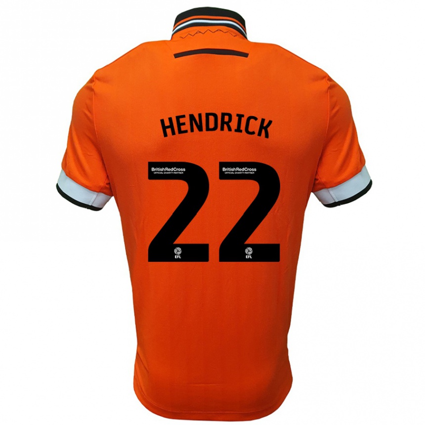 Kinder Fußball Jeff Hendrick #22 Orange Weiß Auswärtstrikot Trikot 2024/25 T-Shirt Luxemburg