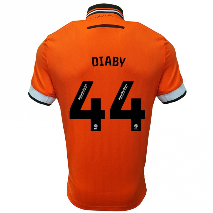 Kinder Fußball Momo Diaby #44 Orange Weiß Auswärtstrikot Trikot 2024/25 T-Shirt Luxemburg