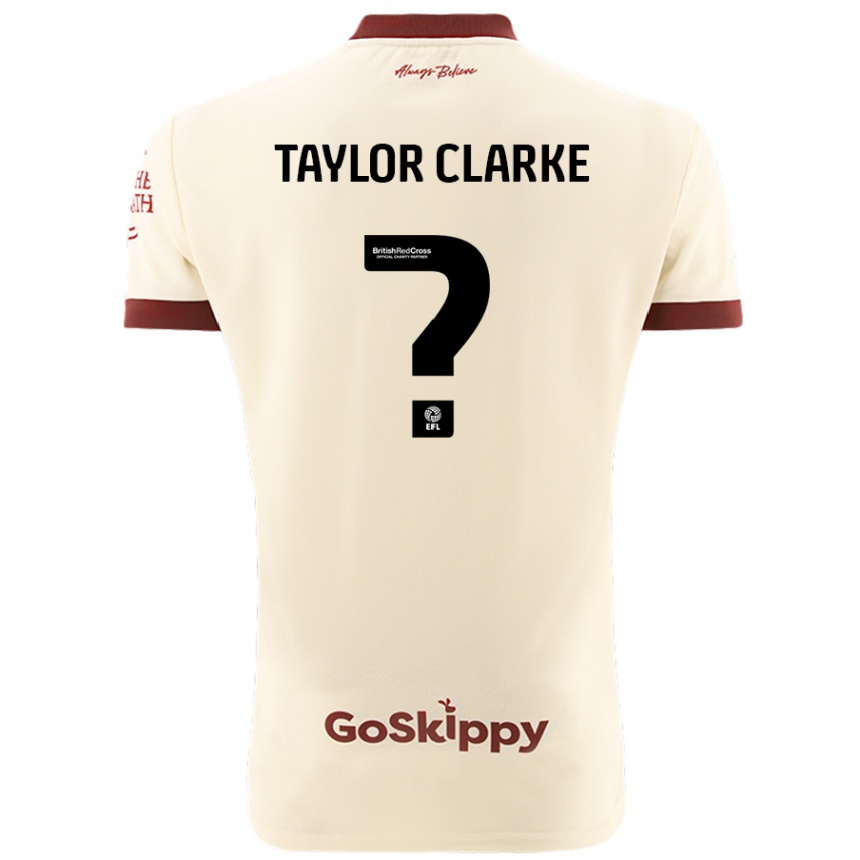 Kinder Fußball Omar Taylor-Clarke #0 Cremeweiß Auswärtstrikot Trikot 2024/25 T-Shirt Luxemburg