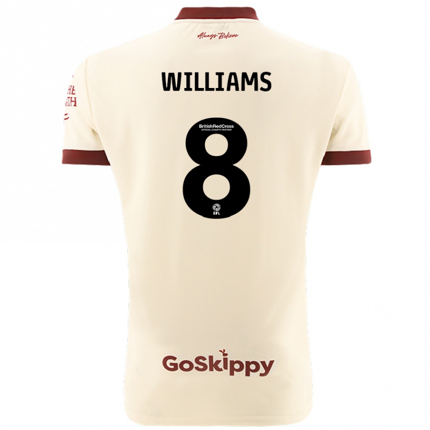 Kinder Fußball Joe Williams #8 Cremeweiß Auswärtstrikot Trikot 2024/25 T-Shirt Luxemburg