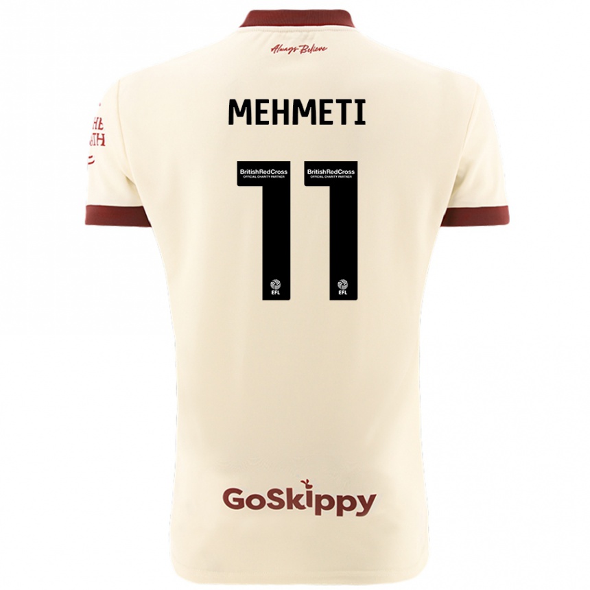 Kinder Fußball Anis Mehmeti #11 Cremeweiß Auswärtstrikot Trikot 2024/25 T-Shirt Luxemburg