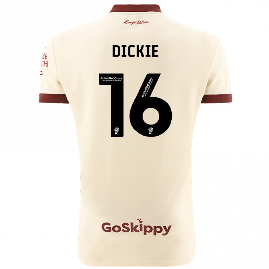 Kinder Fußball Rob Dickie #16 Cremeweiß Auswärtstrikot Trikot 2024/25 T-Shirt Luxemburg