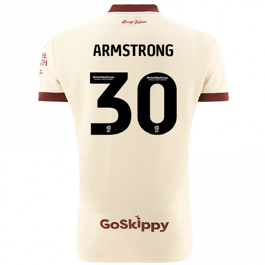 Kinder Fußball Sinclair Armstrong #30 Cremeweiß Auswärtstrikot Trikot 2024/25 T-Shirt Luxemburg