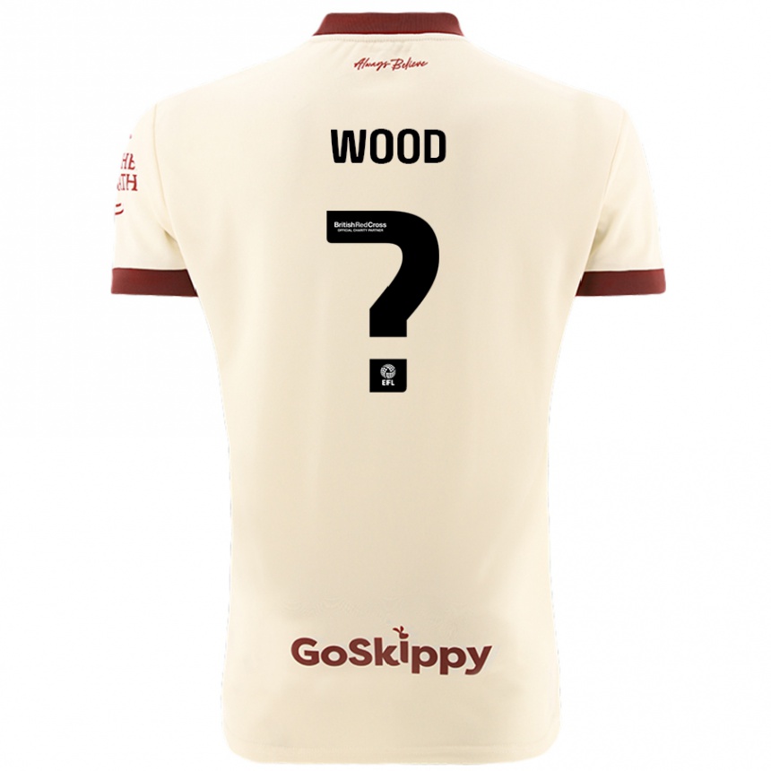 Kinder Fußball Callum Wood #0 Cremeweiß Auswärtstrikot Trikot 2024/25 T-Shirt Luxemburg