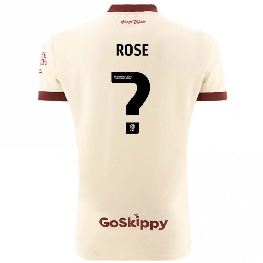 Kinder Fußball Marley Rose #0 Cremeweiß Auswärtstrikot Trikot 2024/25 T-Shirt Luxemburg