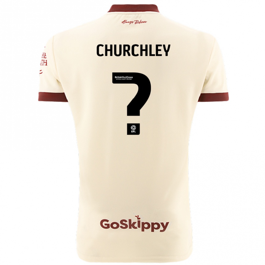 Kinder Fußball Kai Churchley #0 Cremeweiß Auswärtstrikot Trikot 2024/25 T-Shirt Luxemburg