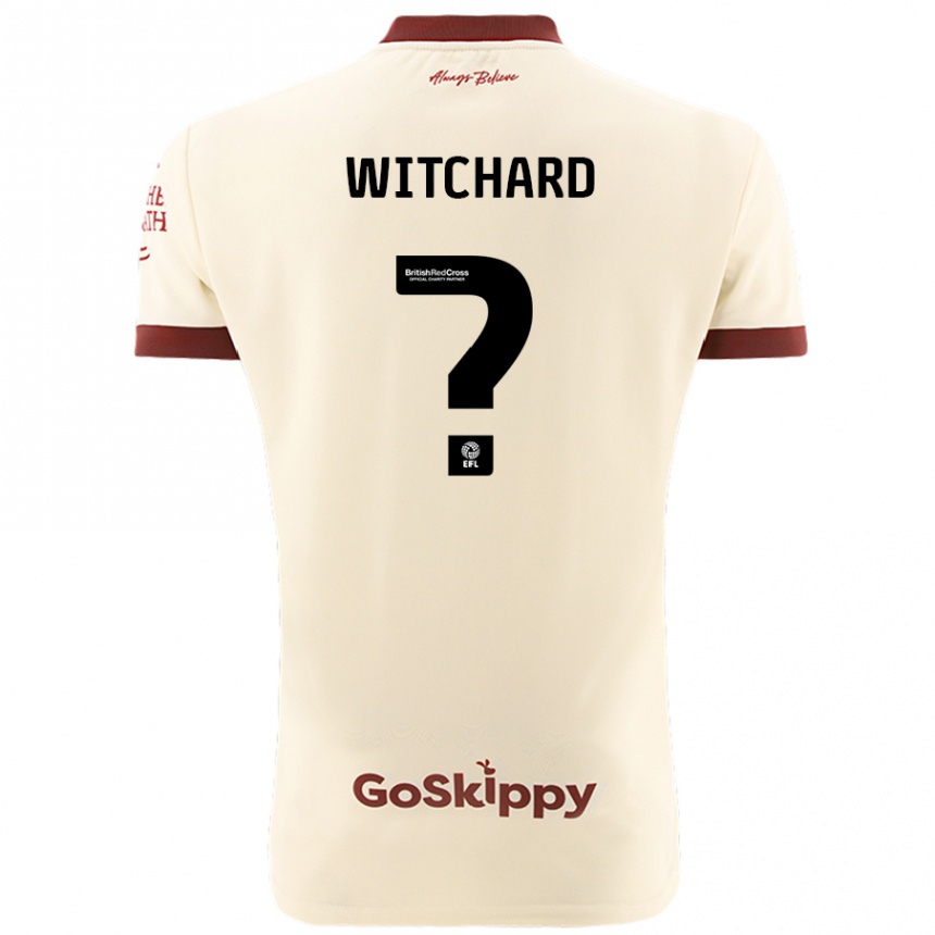 Kinder Fußball Jack Witchard #0 Cremeweiß Auswärtstrikot Trikot 2024/25 T-Shirt Luxemburg