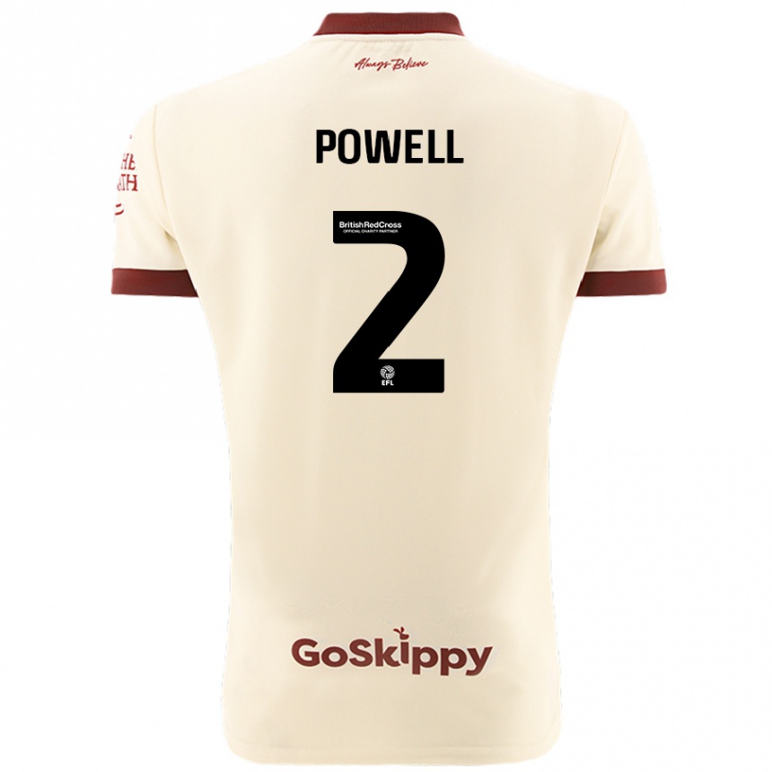 Kinder Fußball Ella Powell #2 Cremeweiß Auswärtstrikot Trikot 2024/25 T-Shirt Luxemburg