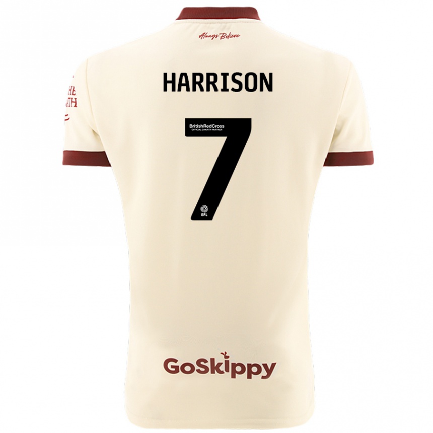 Kinder Fußball Abi Harrison #7 Cremeweiß Auswärtstrikot Trikot 2024/25 T-Shirt Luxemburg