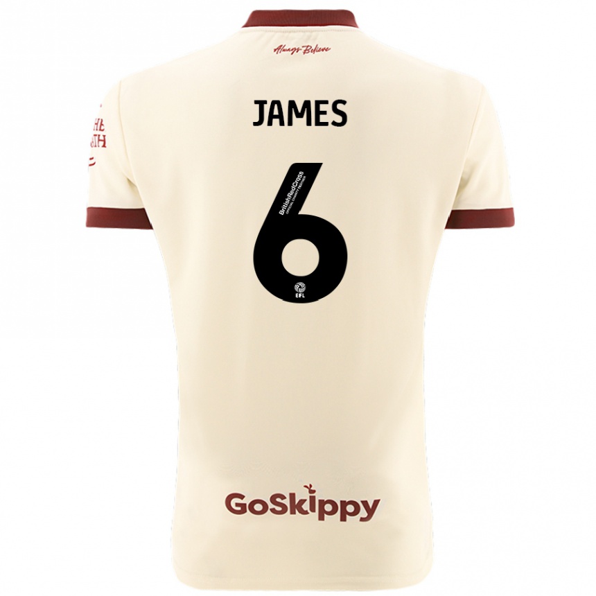 Kinder Fußball Matty James #6 Cremeweiß Auswärtstrikot Trikot 2024/25 T-Shirt Luxemburg