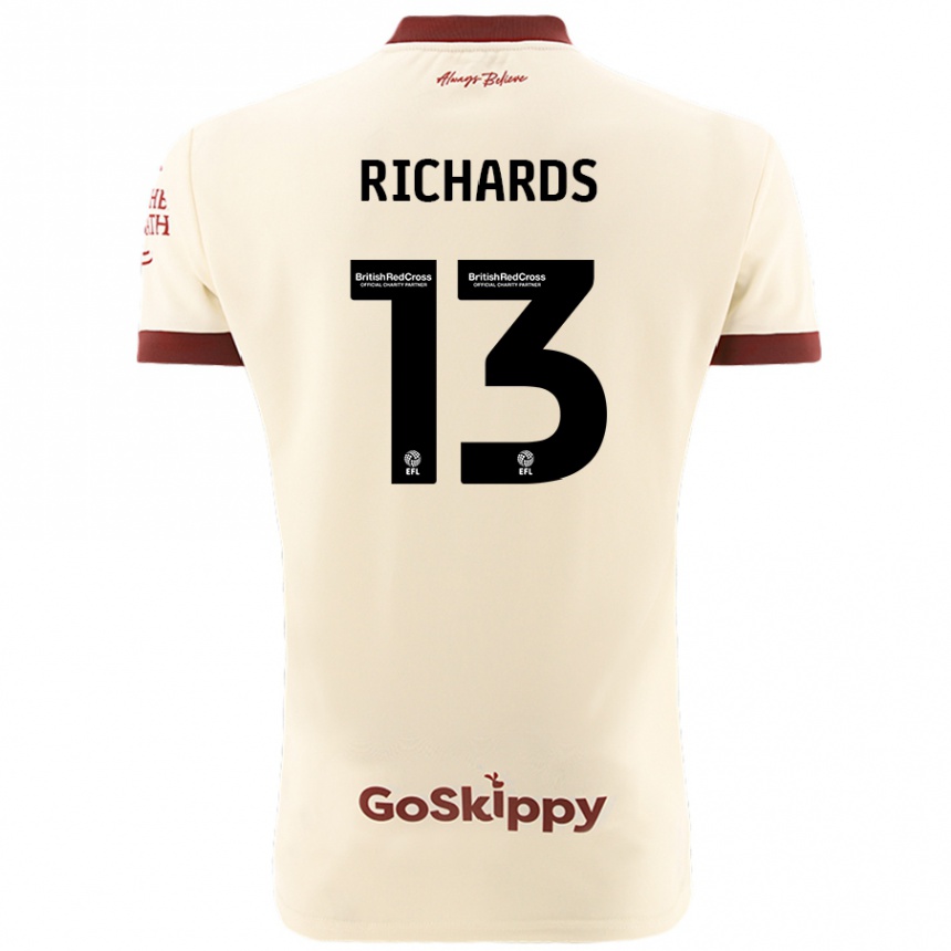 Kinder Fußball Harvey Wiles-Richards #13 Cremeweiß Auswärtstrikot Trikot 2024/25 T-Shirt Luxemburg