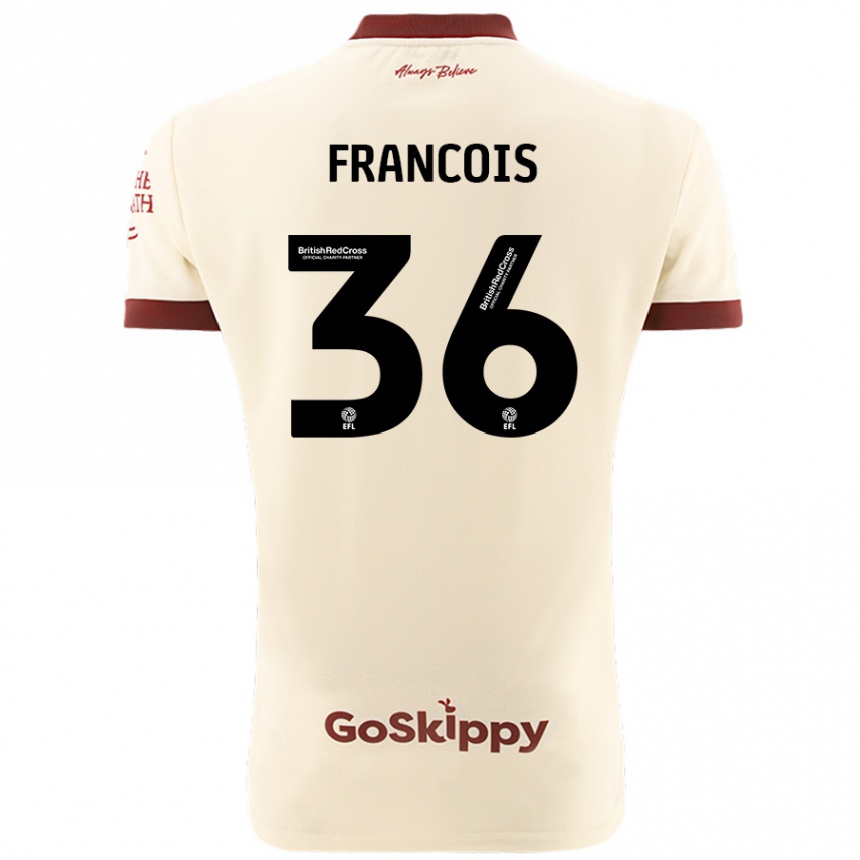 Kinder Fußball Marlee Francois #36 Cremeweiß Auswärtstrikot Trikot 2024/25 T-Shirt Luxemburg