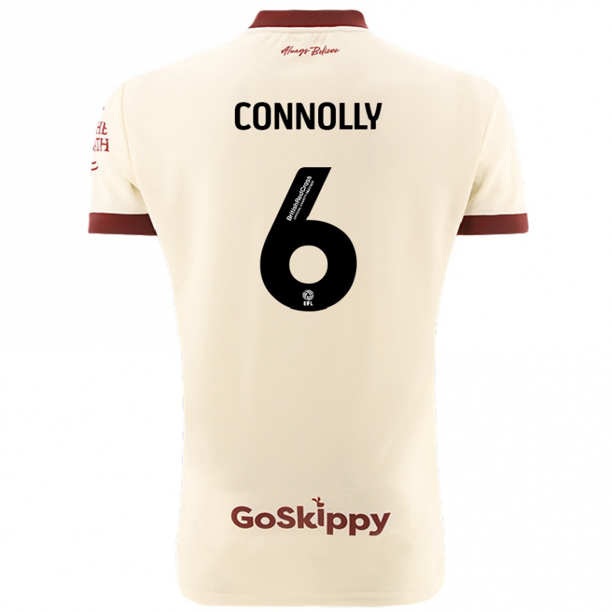 Kinder Fußball Megan Connolly #6 Cremeweiß Auswärtstrikot Trikot 2024/25 T-Shirt Luxemburg