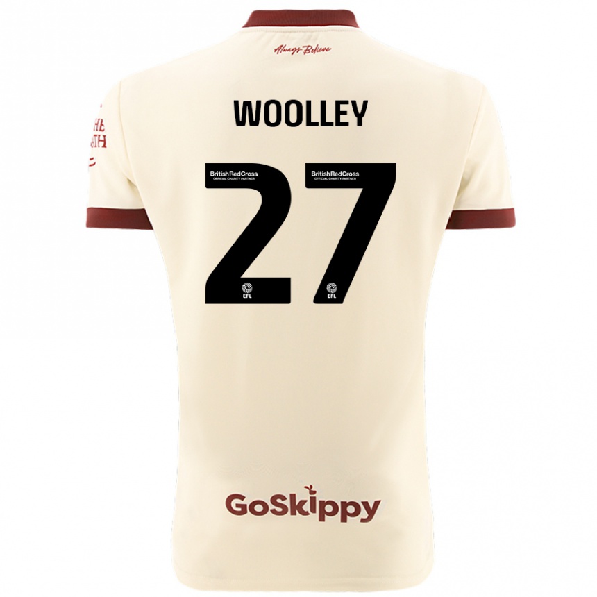 Kinder Fußball Jesse Woolley #27 Cremeweiß Auswärtstrikot Trikot 2024/25 T-Shirt Luxemburg