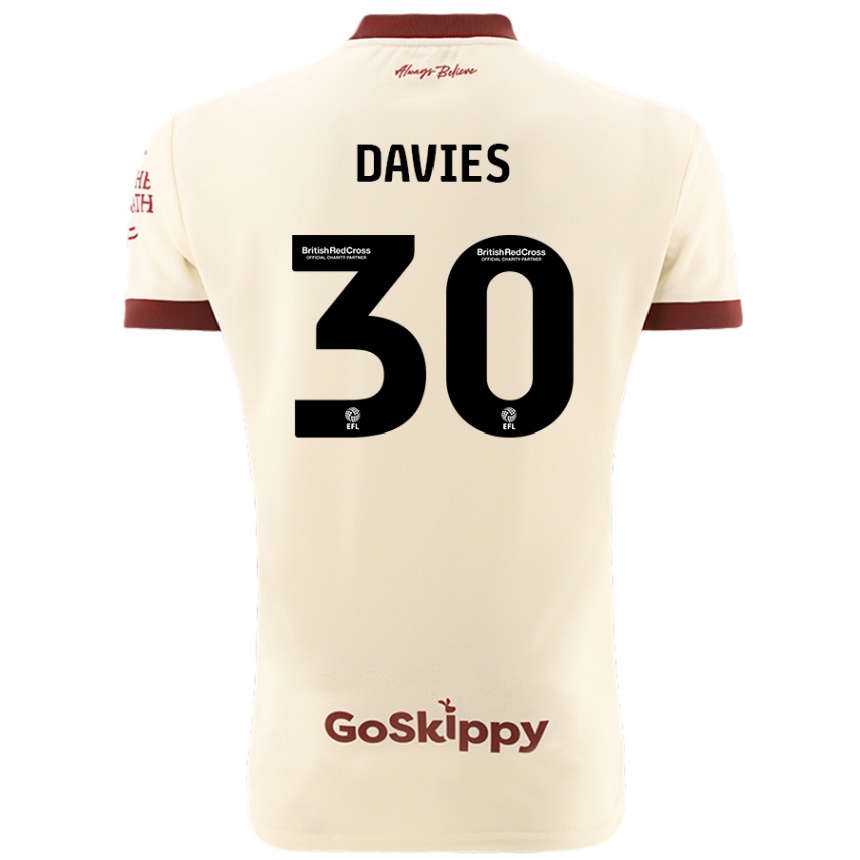 Kinder Fußball Yasmin Davies #30 Cremeweiß Auswärtstrikot Trikot 2024/25 T-Shirt Luxemburg