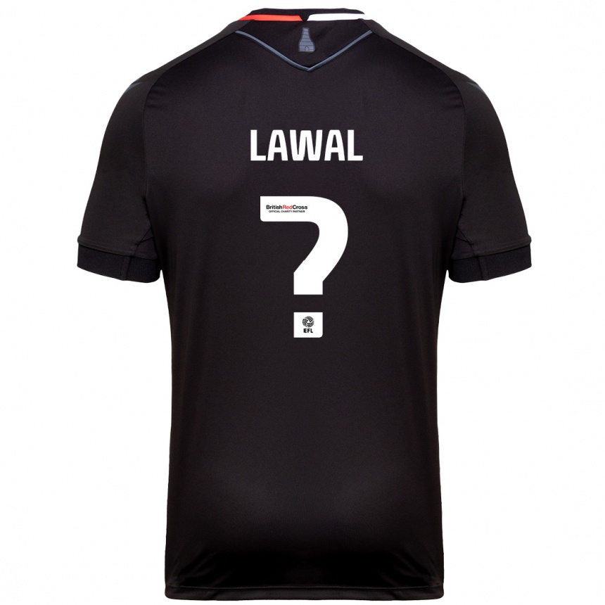 Kinder Fußball Bosun Lawal #0 Schwarz Auswärtstrikot Trikot 2024/25 T-Shirt Luxemburg