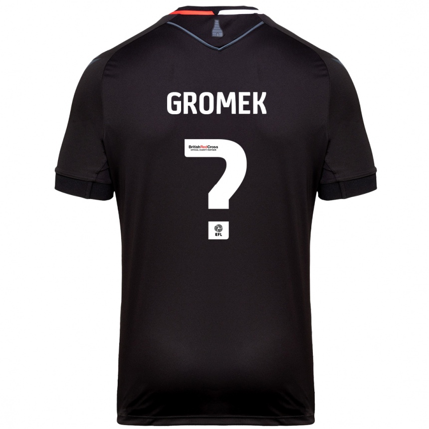 Kinder Fußball Wiktor Gromek #0 Schwarz Auswärtstrikot Trikot 2024/25 T-Shirt Luxemburg