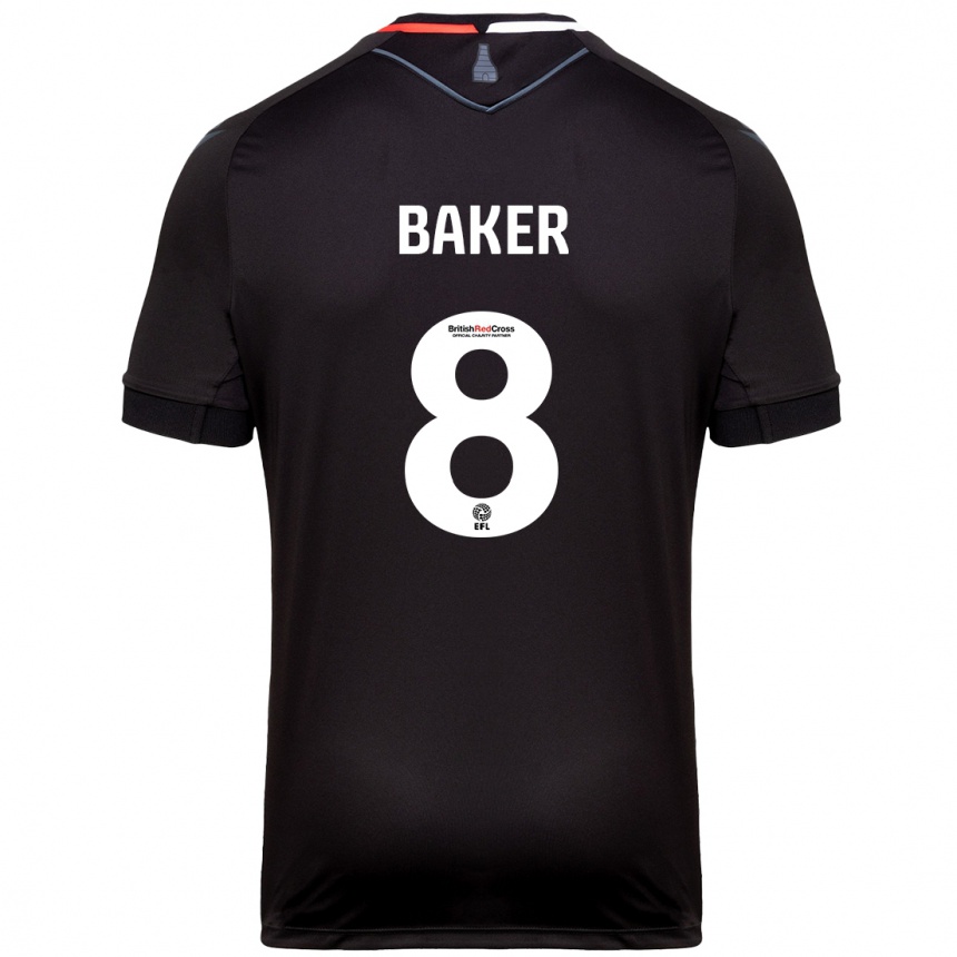 Kinder Fußball Lewis Baker #8 Schwarz Auswärtstrikot Trikot 2024/25 T-Shirt Luxemburg