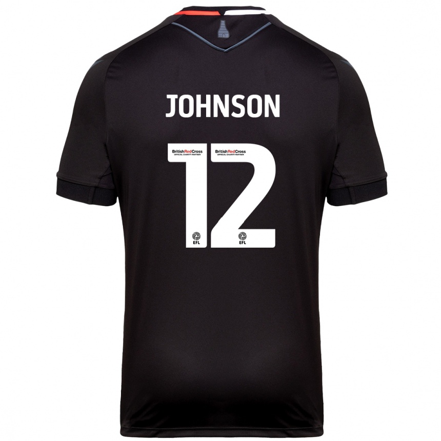 Kinder Fußball Daniel Johnson #12 Schwarz Auswärtstrikot Trikot 2024/25 T-Shirt Luxemburg