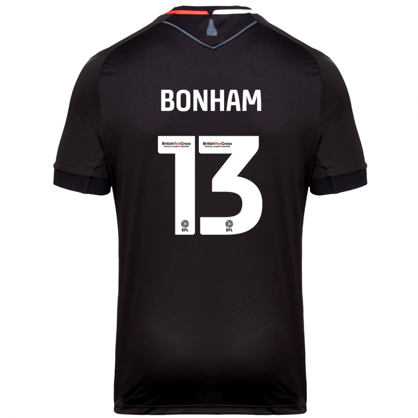 Kinder Fußball Jack Bonham #13 Schwarz Auswärtstrikot Trikot 2024/25 T-Shirt Luxemburg