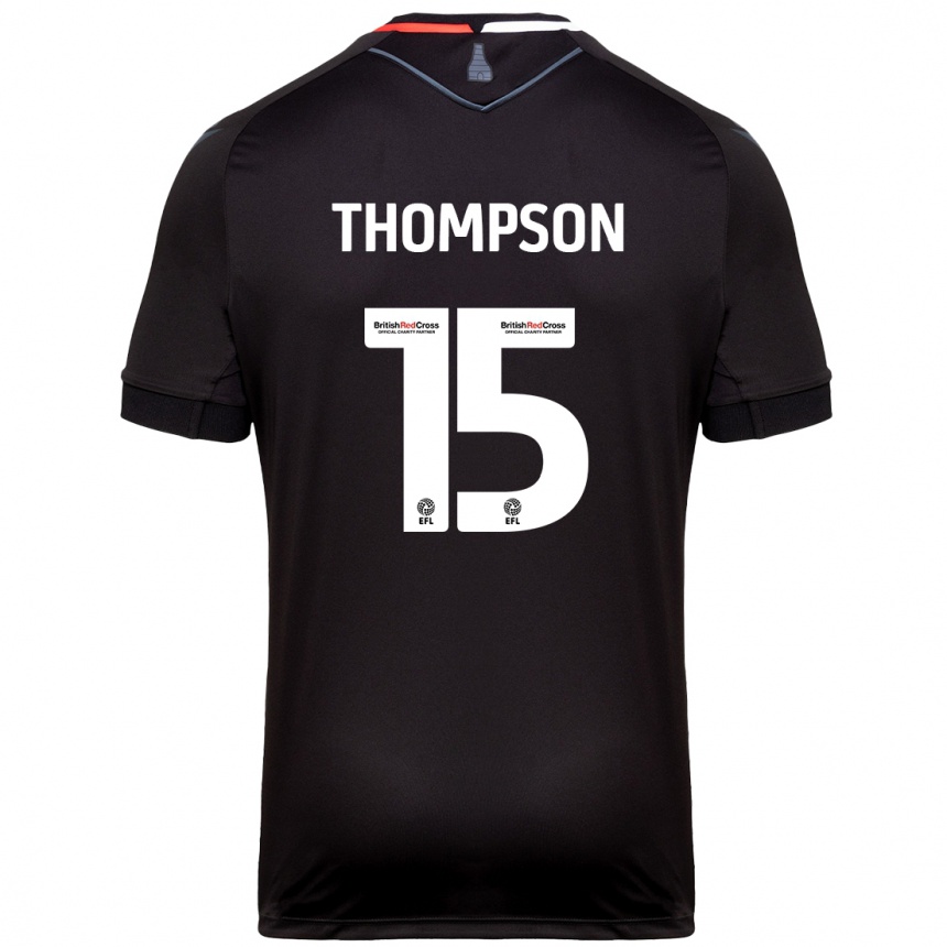 Kinder Fußball Jordan Thompson #15 Schwarz Auswärtstrikot Trikot 2024/25 T-Shirt Luxemburg