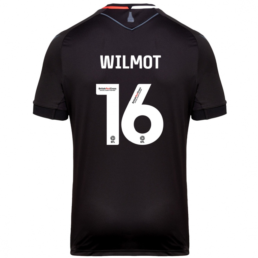 Kinder Fußball Ben Wilmot #16 Schwarz Auswärtstrikot Trikot 2024/25 T-Shirt Luxemburg