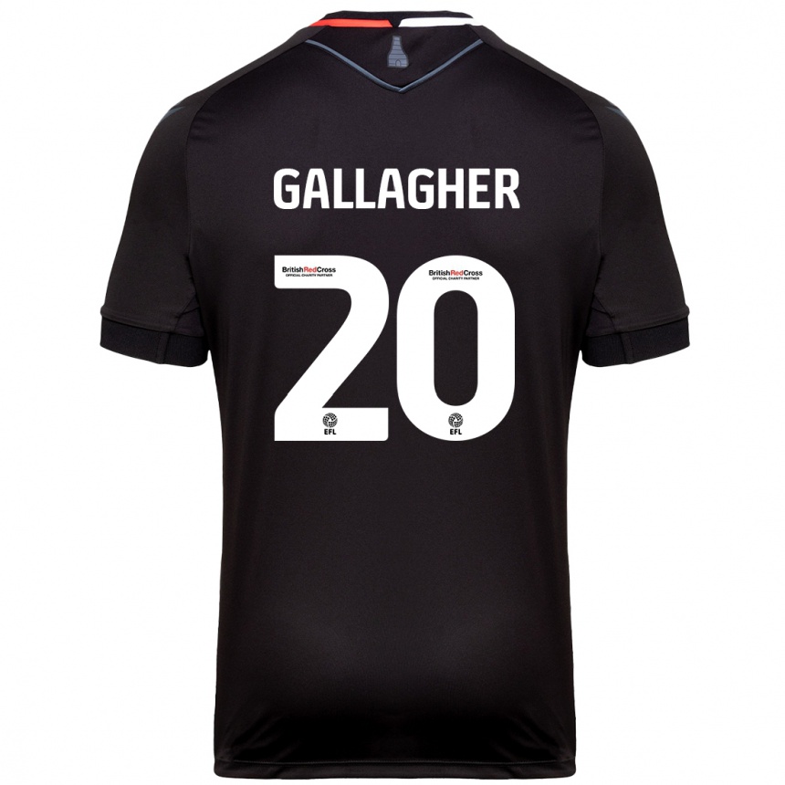 Kinder Fußball Sam Gallagher #20 Schwarz Auswärtstrikot Trikot 2024/25 T-Shirt Luxemburg