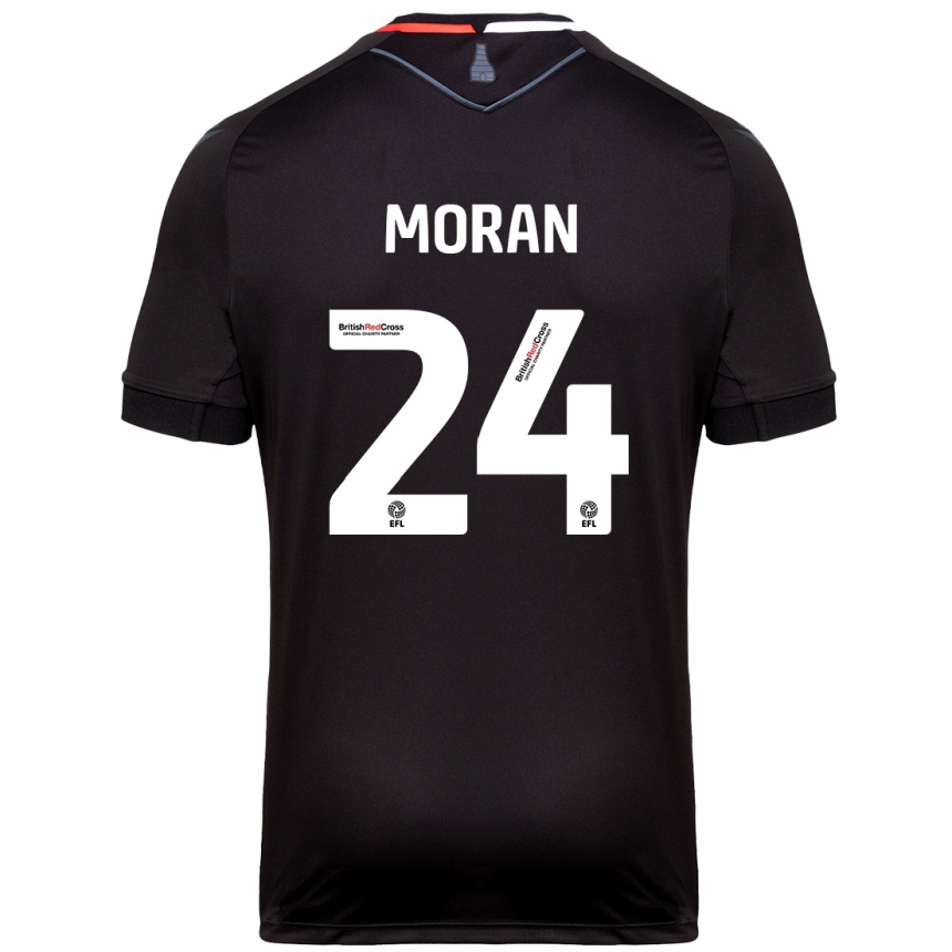 Kinder Fußball Andrew Moran #24 Schwarz Auswärtstrikot Trikot 2024/25 T-Shirt Luxemburg