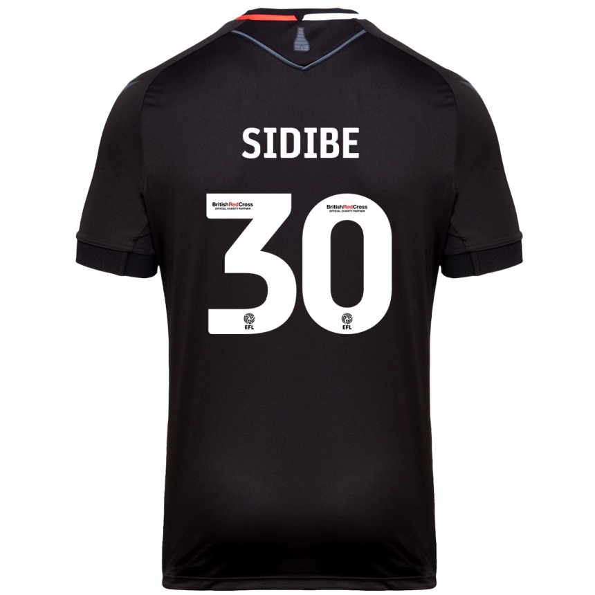 Kinder Fußball Souleymane Sidibe #30 Schwarz Auswärtstrikot Trikot 2024/25 T-Shirt Luxemburg