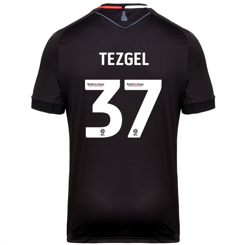 Kinder Fußball Emre Tezgel #37 Schwarz Auswärtstrikot Trikot 2024/25 T-Shirt Luxemburg