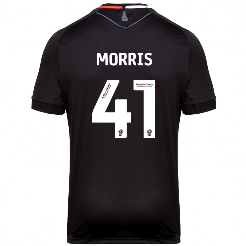 Kinder Fußball Scott Morris #41 Schwarz Auswärtstrikot Trikot 2024/25 T-Shirt Luxemburg