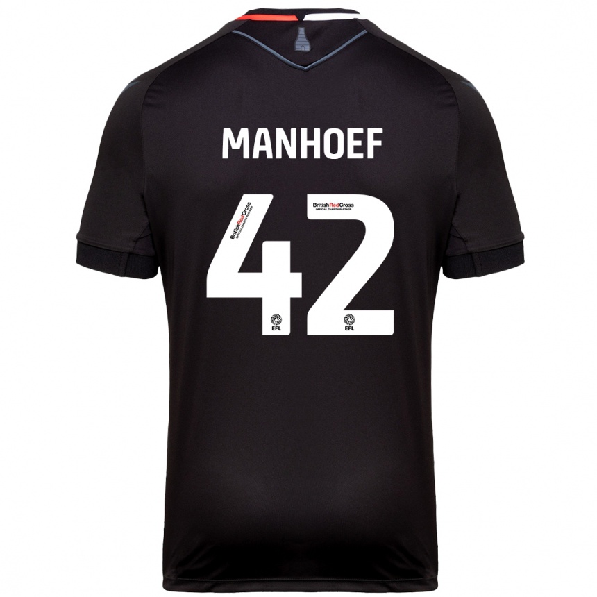 Kinder Fußball Million Manhoef #42 Schwarz Auswärtstrikot Trikot 2024/25 T-Shirt Luxemburg