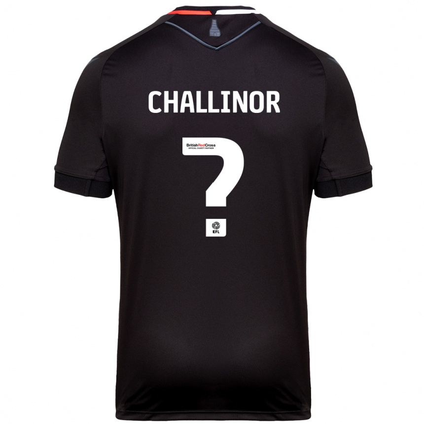 Kinder Fußball Oliver Challinor #0 Schwarz Auswärtstrikot Trikot 2024/25 T-Shirt Luxemburg