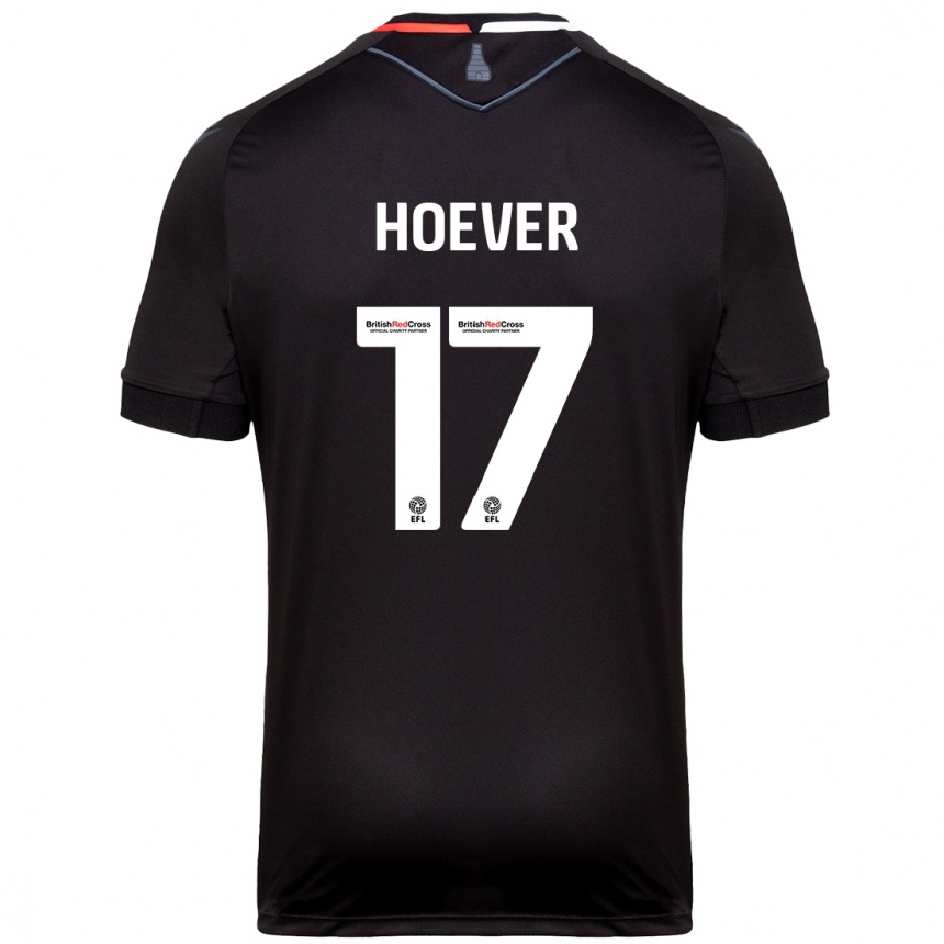 Kinder Fußball Ki-Jana Hoever #17 Schwarz Auswärtstrikot Trikot 2024/25 T-Shirt Luxemburg