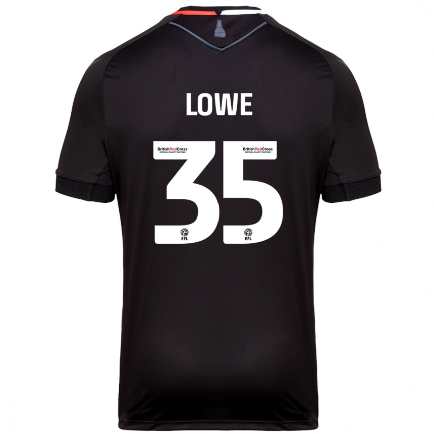 Kinder Fußball Nathan Lowe #35 Schwarz Auswärtstrikot Trikot 2024/25 T-Shirt Luxemburg