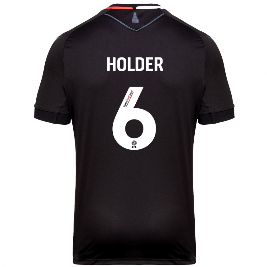 Kinder Fußball Molly Holder #6 Schwarz Auswärtstrikot Trikot 2024/25 T-Shirt Luxemburg