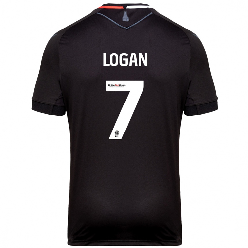 Kinder Fußball Heidi Logan #7 Schwarz Auswärtstrikot Trikot 2024/25 T-Shirt Luxemburg