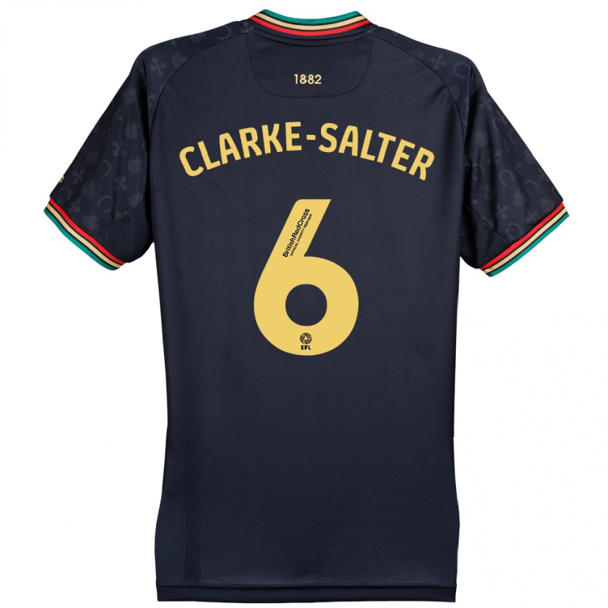 Kinder Fußball Jake Clarke-Salter #6 Dunkelmarineblau Auswärtstrikot Trikot 2024/25 T-Shirt Luxemburg