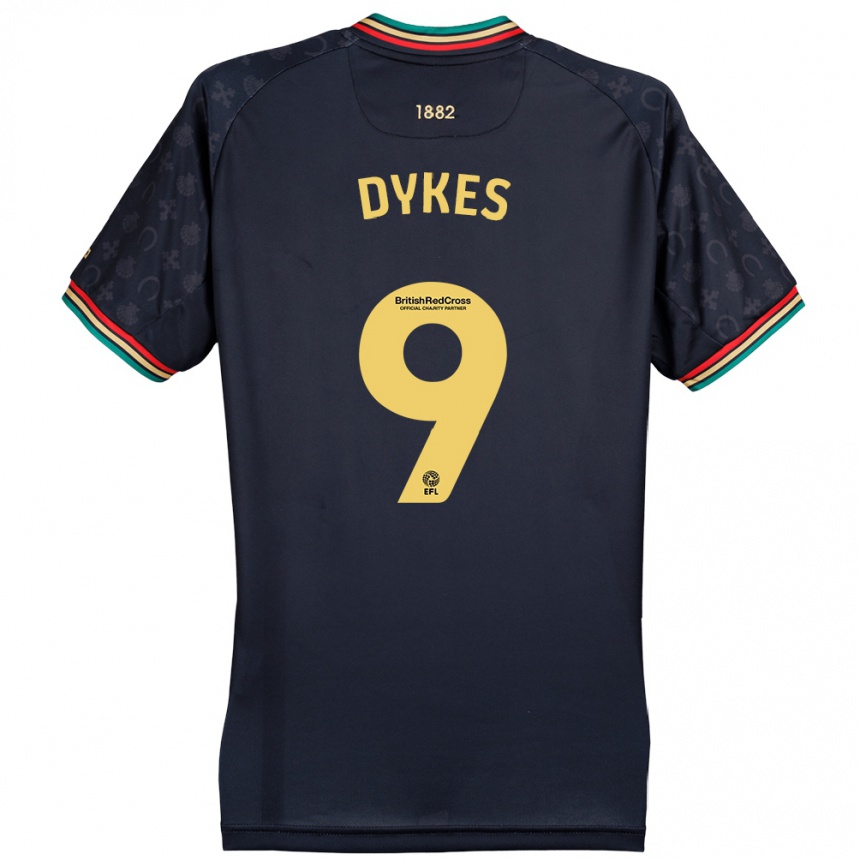 Kinder Fußball Lyndon Dykes #9 Dunkelmarineblau Auswärtstrikot Trikot 2024/25 T-Shirt Luxemburg