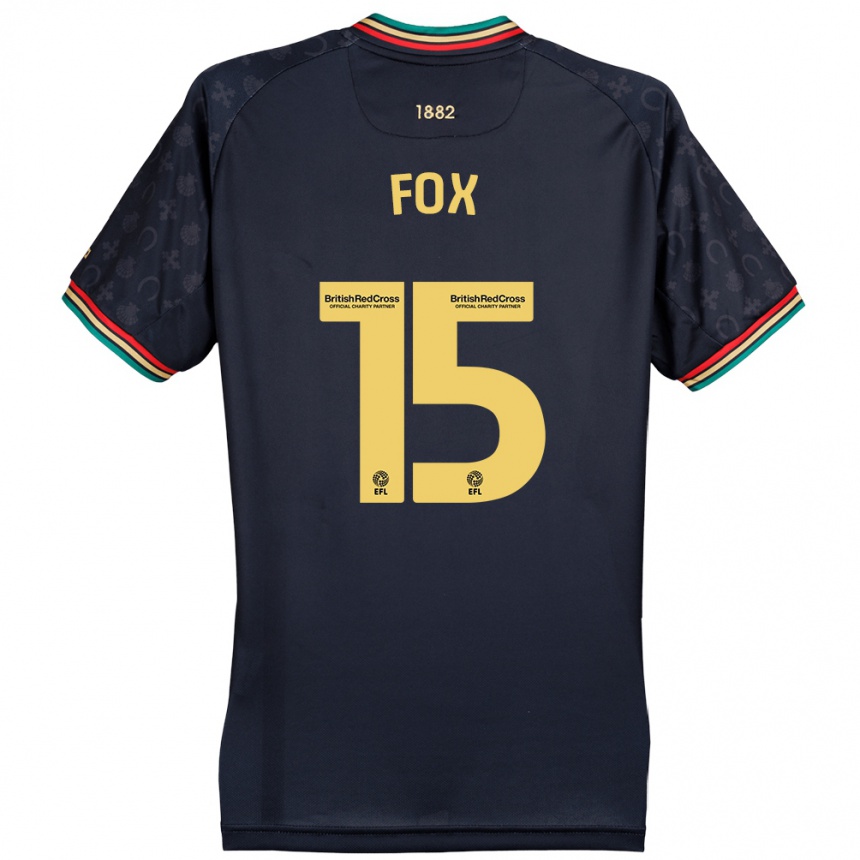 Kinder Fußball Morgan Fox #15 Dunkelmarineblau Auswärtstrikot Trikot 2024/25 T-Shirt Luxemburg