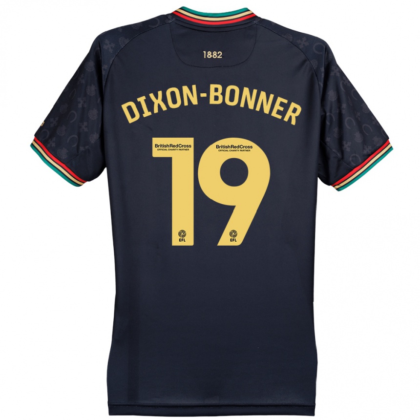 Kinder Fußball Elijah Dixon-Bonner #19 Dunkelmarineblau Auswärtstrikot Trikot 2024/25 T-Shirt Luxemburg