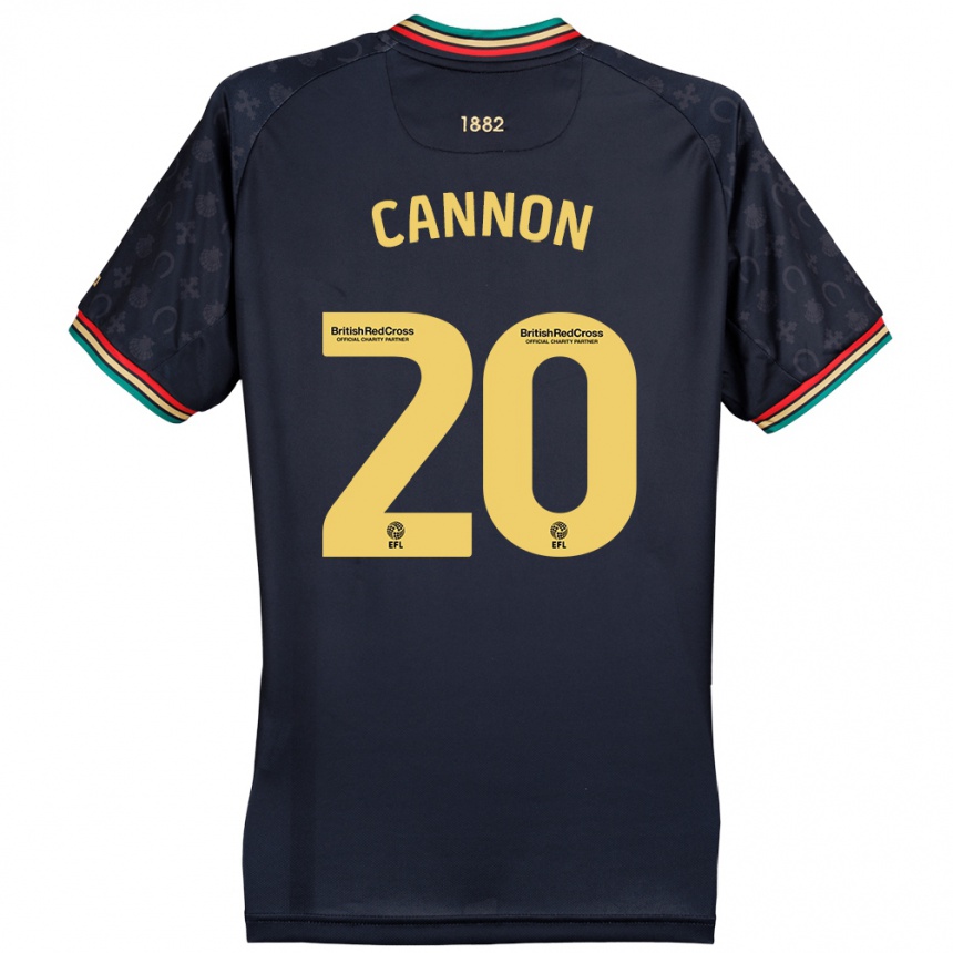 Kinder Fußball Reggie Cannon #20 Dunkelmarineblau Auswärtstrikot Trikot 2024/25 T-Shirt Luxemburg