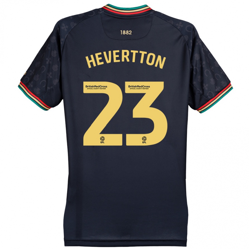 Kinder Fußball Hevertton #23 Dunkelmarineblau Auswärtstrikot Trikot 2024/25 T-Shirt Luxemburg