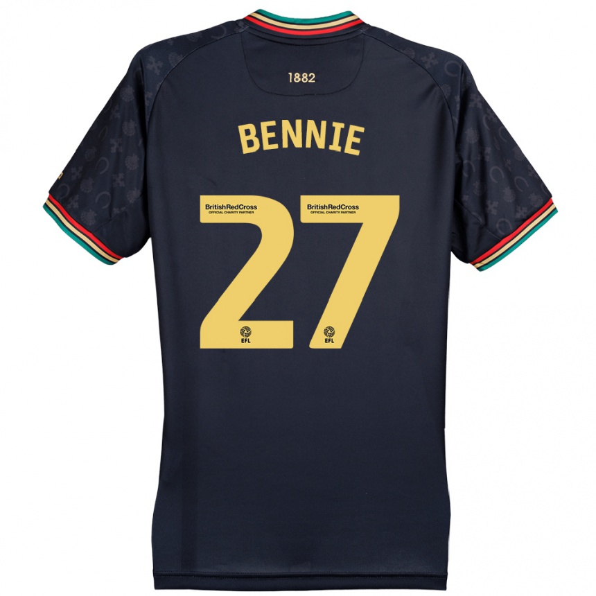 Kinder Fußball Daniel Bennie #27 Dunkelmarineblau Auswärtstrikot Trikot 2024/25 T-Shirt Luxemburg