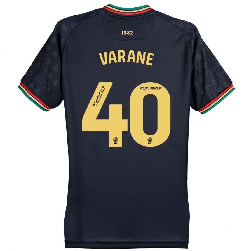 Kinder Fußball Jonathan Varane #40 Dunkelmarineblau Auswärtstrikot Trikot 2024/25 T-Shirt Luxemburg