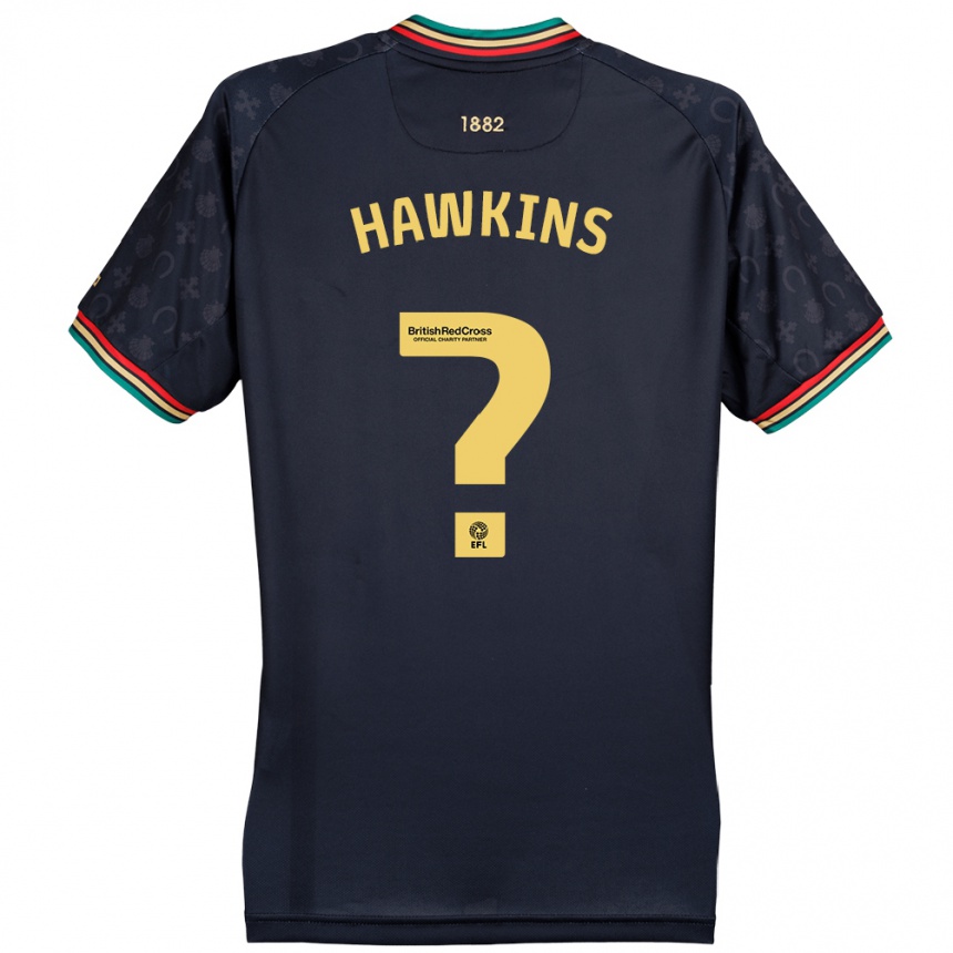 Kinder Fußball Henry Hawkins #0 Dunkelmarineblau Auswärtstrikot Trikot 2024/25 T-Shirt Luxemburg