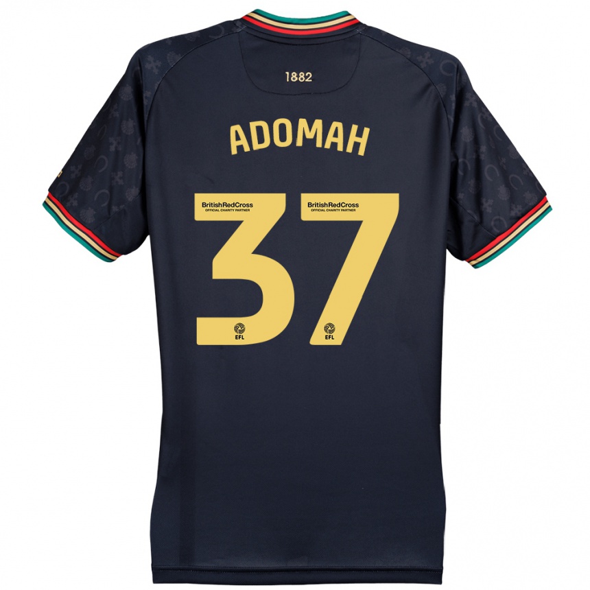 Kinder Fußball Albert Adomah #37 Dunkelmarineblau Auswärtstrikot Trikot 2024/25 T-Shirt Luxemburg