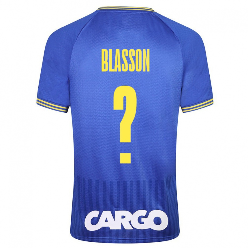 Kinder Fußball Ariel Blasson #0 Weiß Auswärtstrikot Trikot 2024/25 T-Shirt Luxemburg